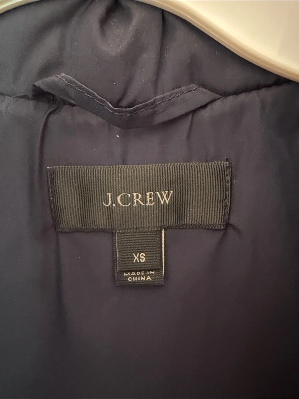 J. Crew Navy Quilted Vest with Yellow Zipper Accents